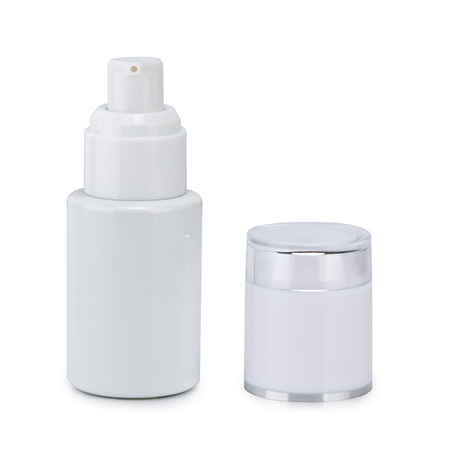 Frosted clear Glass Bottle With Pump