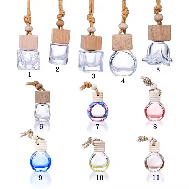Hanging Car Air Freshener Car Diffuser Bottle Empty Glass Perfume Bottles Air Freshener Diffuser Bottle