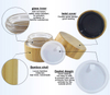 Wholesale Engraved Bamboo Cosmetic Cream Jars 5g-100g Glass Containers with Inner Glass for Creams Wholesale Cosmetic Storage