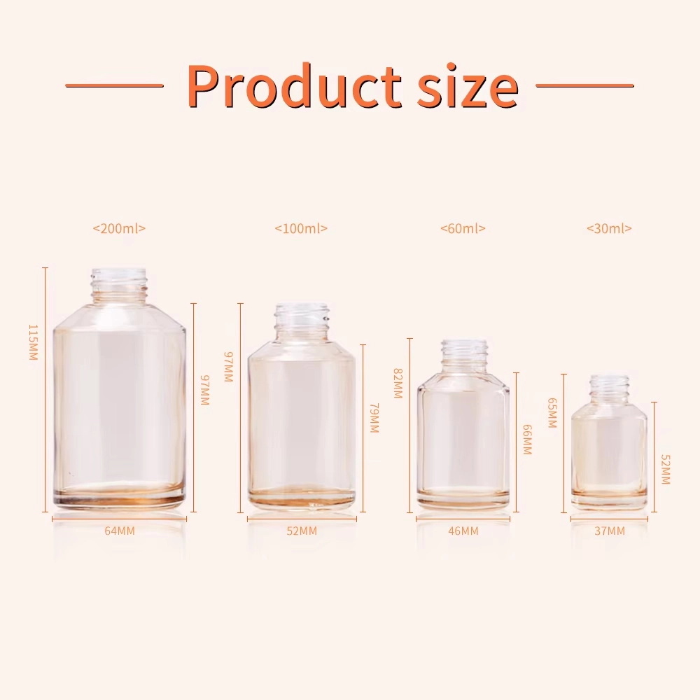 Luxury Oblique Glass Jar 15ml-200ml Range for Cosmetic Products Face Cream Toner Essence Lotion Bottles