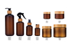 60ml 120ml 250ml 500ml化粧品パッケージングコンテナボディシャンプーアンバーフロストペットペットペットボトル付き竹のふた付き