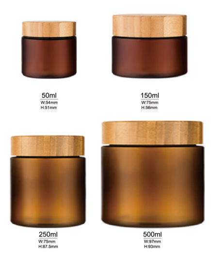 Natural Frosted Amber clear Pet Plastic Body Butter Cosmetic Cream Jar with Bamboo Lid