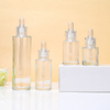Luxury 15ml 20ml 30ml 50ml 60ml 100ml Essential Oil Flat Shoulder Serums Glass Dropper Bottle with clear Lid