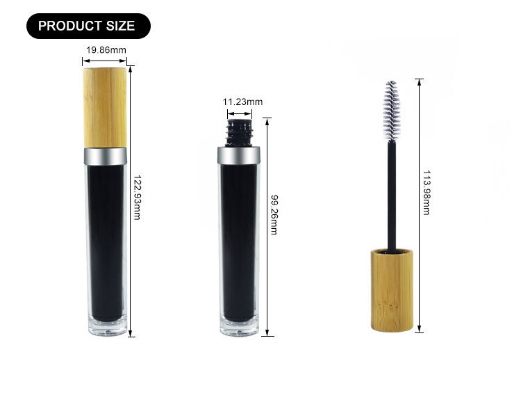 Wholesale Bamboo 5ml 10ml Plastic Eyelash Oil Serum Packaging Tube with Bamboo Cap Empty Container For Eyeliner