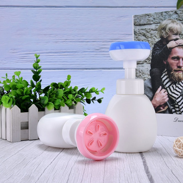 250ml 300ml Flower Shaped Hand Washing Cleanser Fluid Packaging Liquid Soap Dispenser Bubble Hand Soap Foam Pump Bottle