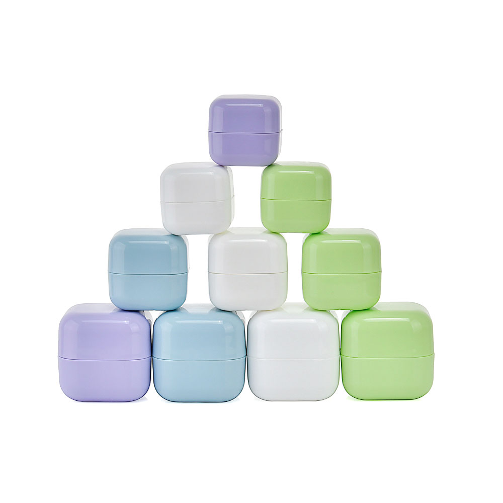 Skin Care Cosmetic Package 20g 30g 50g Square PP Blue White Purple Eye Face Lotion Cream Cosmetic Jar