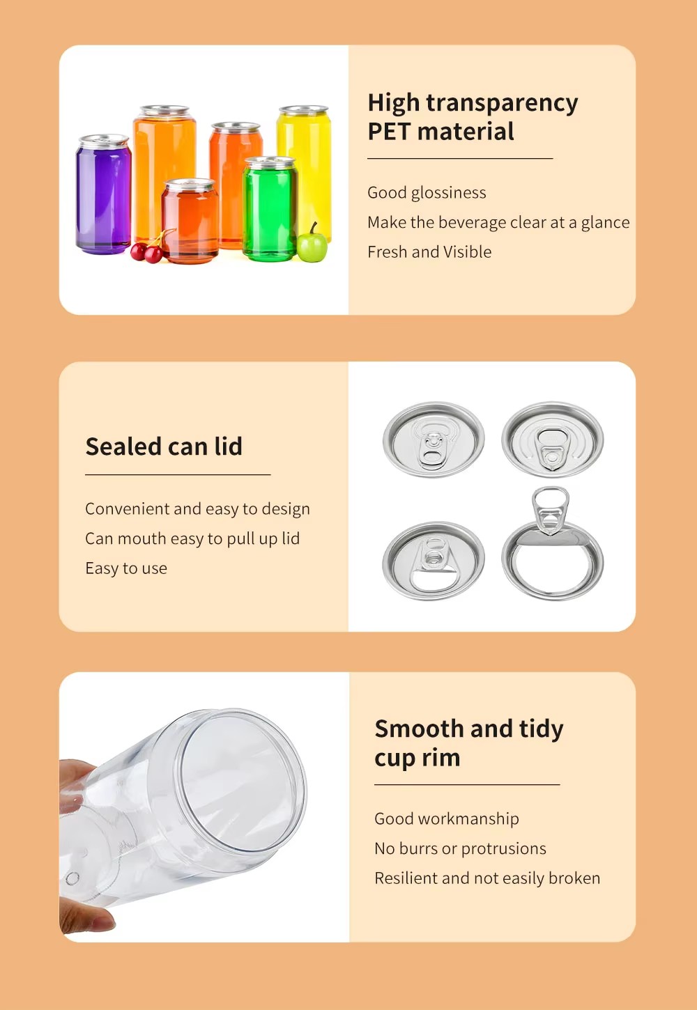 Round Plastic Juice Cans