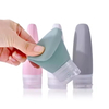 1OZ 2OZ 3OZ Silicone Travel Bottles Leak Proof Squeezable Refillable Travel WHITE PINK GREEN Cosmetic Lotion Soft Tube with Hook