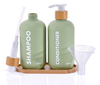 Green HDPE 200ml 260ml 300ml 400ml 16oz Soft Cosmetic Packaging Body Lotion Plastic Shampoo Bottle Conditioner Container