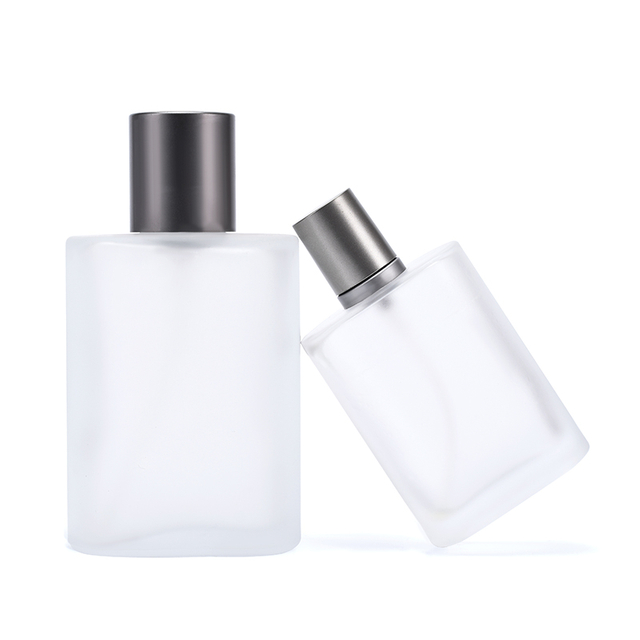 Luxury Cosmetic 30ml 50ml 100ml square Parfum Spray Frosted Glass Perfume Bottle