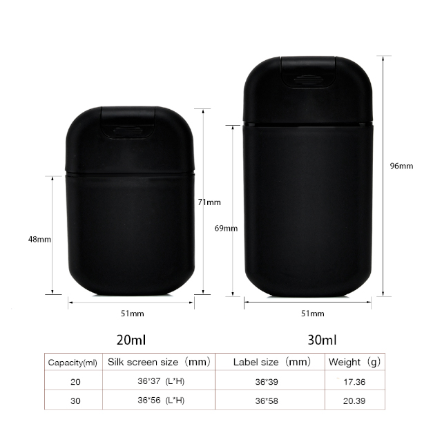 Plastic Black 20Ml Refill Perfume Bottle Credit Card Atomizer Spray Bottle