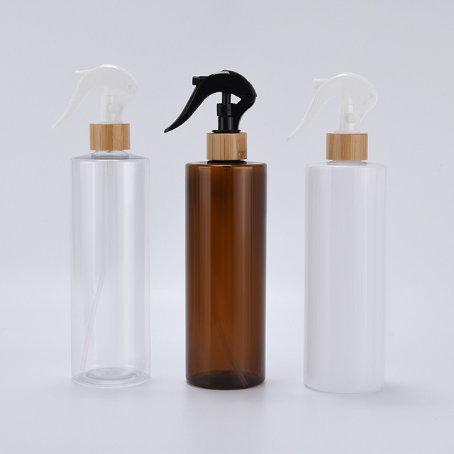 Pet Plastic Trigger Spray Bottle with Bamboo Cap