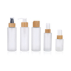 Glass Lotion Spray Pump Bottles With Bamboo Lid
