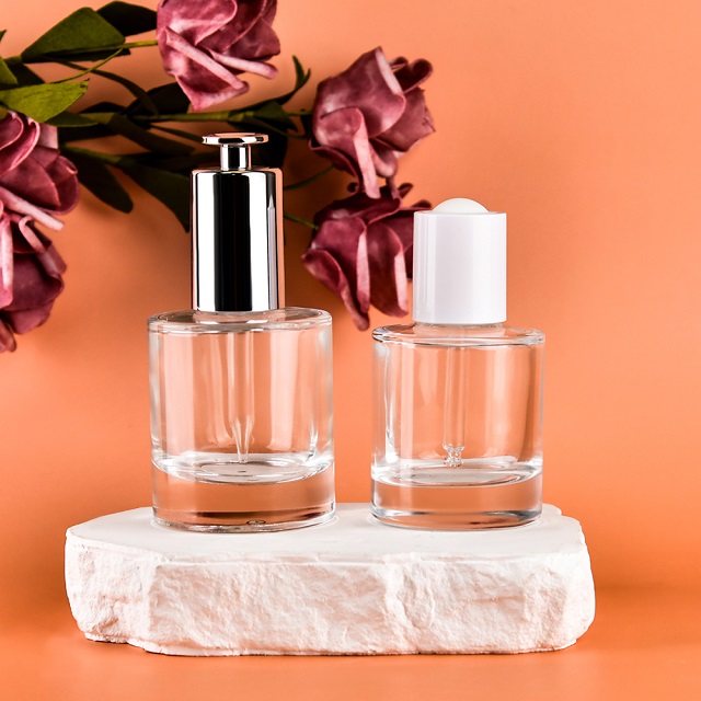 Empty Cosmetic 1oz 2oz 30ml 60ml clear Skincare Perfume Serum Hair Essential Oil Dropper Glass Bottle