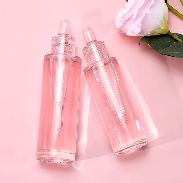 Free Sample Empty Cosmetic 1oz 30ml 50ml 60ml clear Skincare Serum Hair Essential Oil Glass Dropper Bottle with clear Dropper
