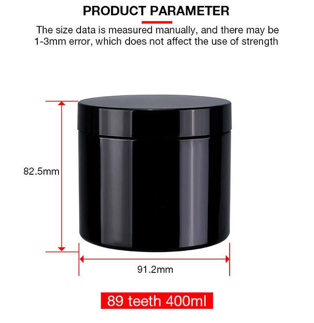 Custom Round Black Plastic Jars