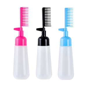 Plastic Root Comb Hair Oil Applicator Bottle