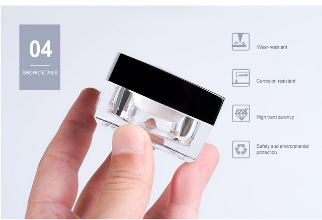 Empty Luxury square Acrylic Cosmetic Packaging