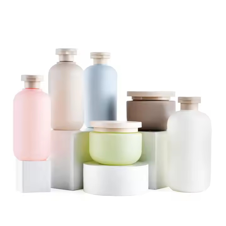 Custom Eco Friendly HDPE 250ml 300ml 400ml 16oz Green Squeeze Plastic Shampoo Bottle 8oz Body Lotion Jar