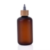 Free Samples 60ml 120ml 150ml 250ml Clear Amber Squeeze Plastic Paint Ink Hair Oil Applicator Bottle with Bamboo Twist Top Cap