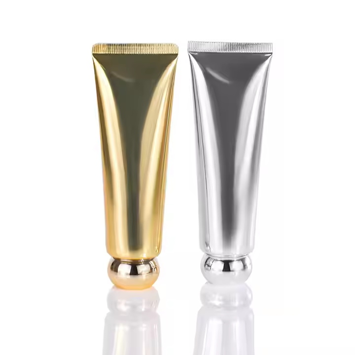 Luxury 30ml 50ml 100ml 150ml White Black Cosmetic Packaging Empty Cream Lotion Plastic Pe Soft Tube With Gold Screw Cap