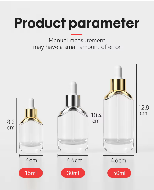 Skincare Cosmetic Package Olive Hair Oil Glass Bottle 15ml 30ml 50ml Oval Glass Dropper Bottle with Gold Sliver Dropper