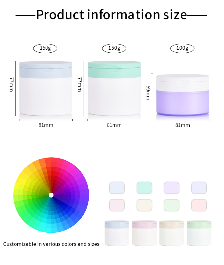 High Quality Body Scrub Facial Mask Container 100g 150g Plastic PP White Cosmetic Cream Jar with Spoon