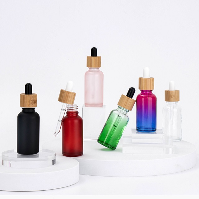 Essential Oil Glass Dropper Bottle with Bamboo Lid
