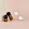 Wholesale Transparent Brown 1ml 2ml 3ml Small Ball Cap Essential Oil Bottle Empty Facial Care Cosmetic Packaging Container