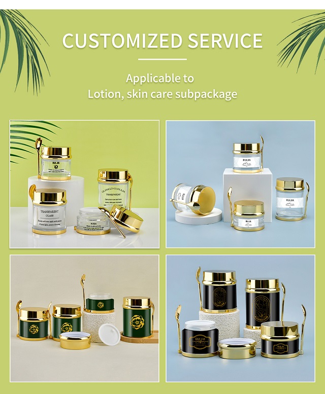 Glass Face Cream Jar with Spoon for Lotion Honey