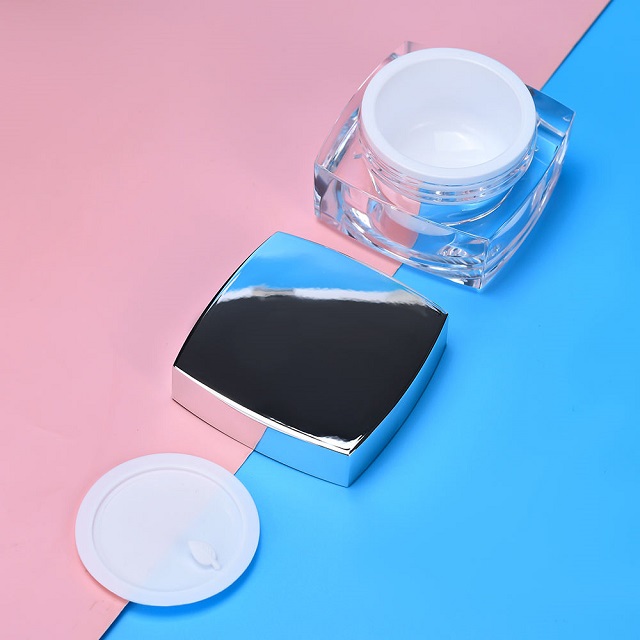 Luxury square Empty Plastic clear Jar