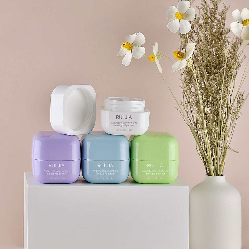 Skin Care Cosmetic Package 20g 30g 50g Square PP Blue White Purple Eye Face Lotion Cream Cosmetic Jar