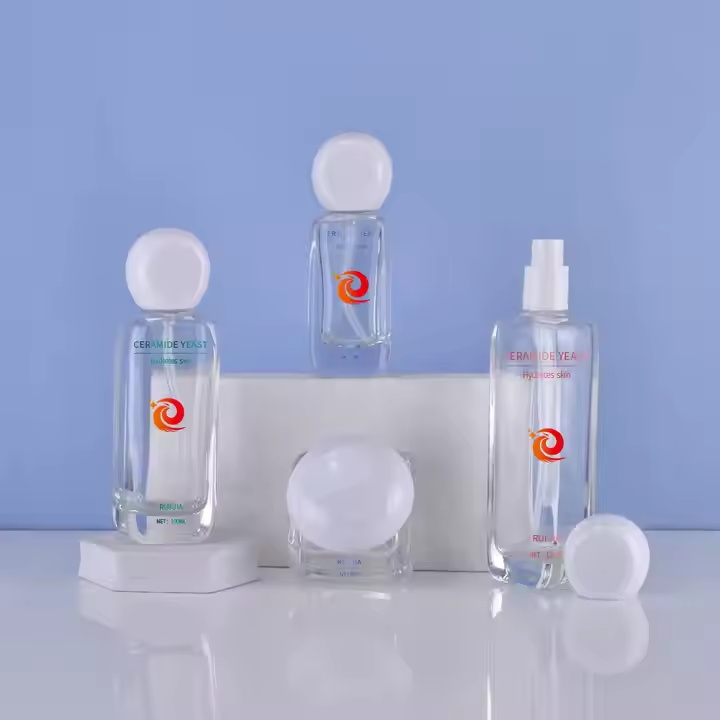 Empty Refillable Frosted Glass Cosmetic Cream Lotion Bottle 100ml 120ml 150ml Glass Pump Bottles for Emulsion Essence Liquid