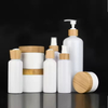 100ml 150ml 250ml 500ml 8oz Cosmetic Packaging Container Body Shampoo Pet Plastic Bottle With Bamboo Lid