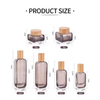 Custom Logo Glass Skincare Packaging Square Glass Cream Jar 30ml 50ml 100ml 120ml Light Grey Glass Toner Lotion Serum Bottle