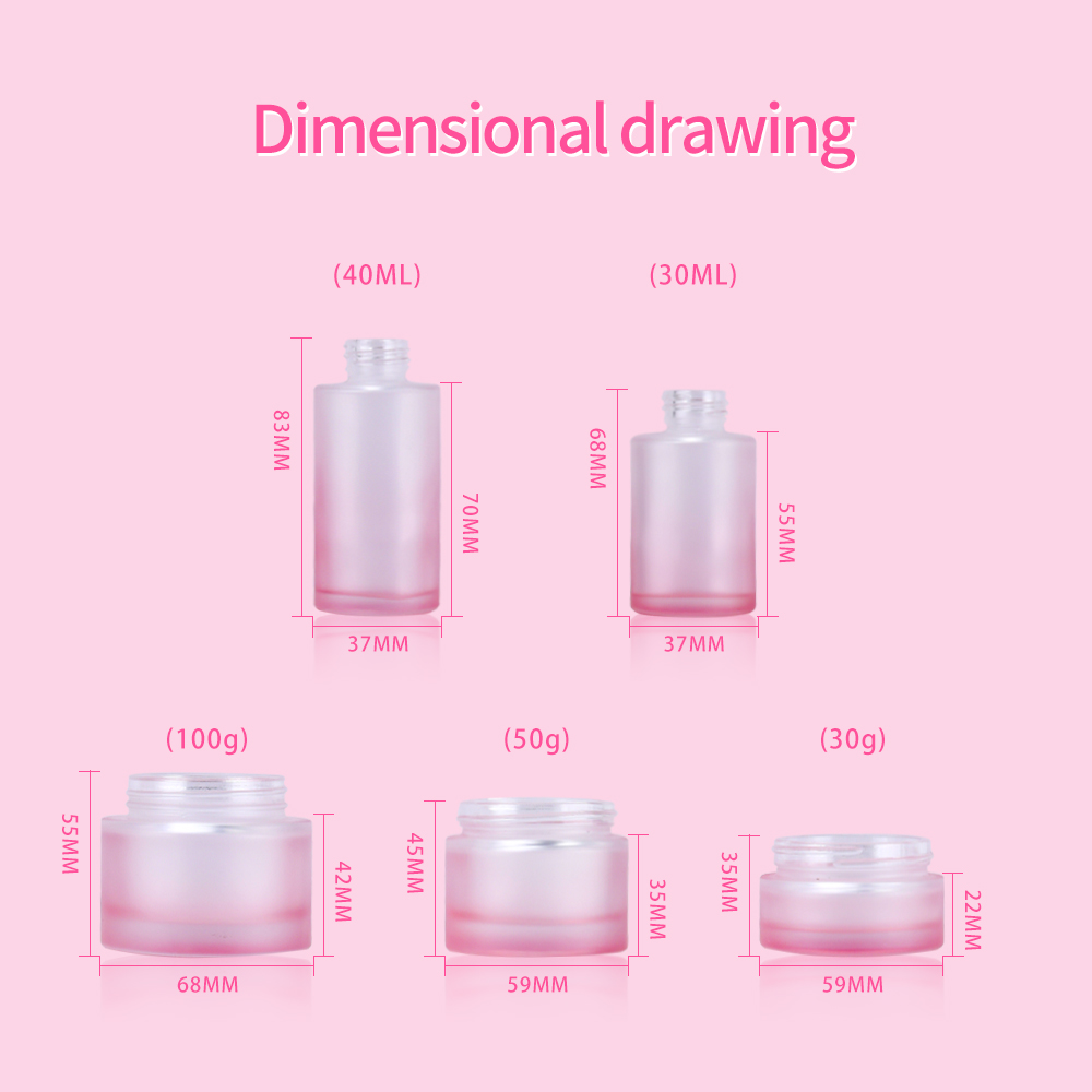 Glass Skincare Serum Oil Lotion Pump Dropper Bottle Set
