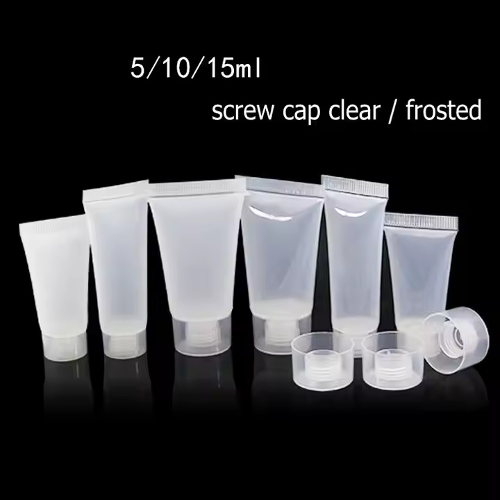 5g 10g 15g 30g 50g 100g Empty Screw Flip Top Clear Plastic Soft Tube 30ml Capacity Squeeze Lipstick Facial Cleanser Cream
