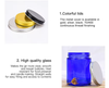Empty Canning Spice Powder Candle Jar 8oz Thick Amber Round Glass Jars with Metal Lids