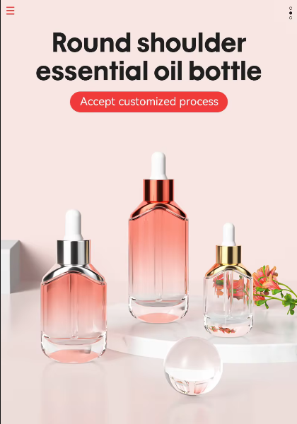 Skincare Cosmetic Package Olive Hair Oil Glass Bottle 15ml 30ml 50ml Oval Glass Dropper Bottle with Gold Sliver Dropper