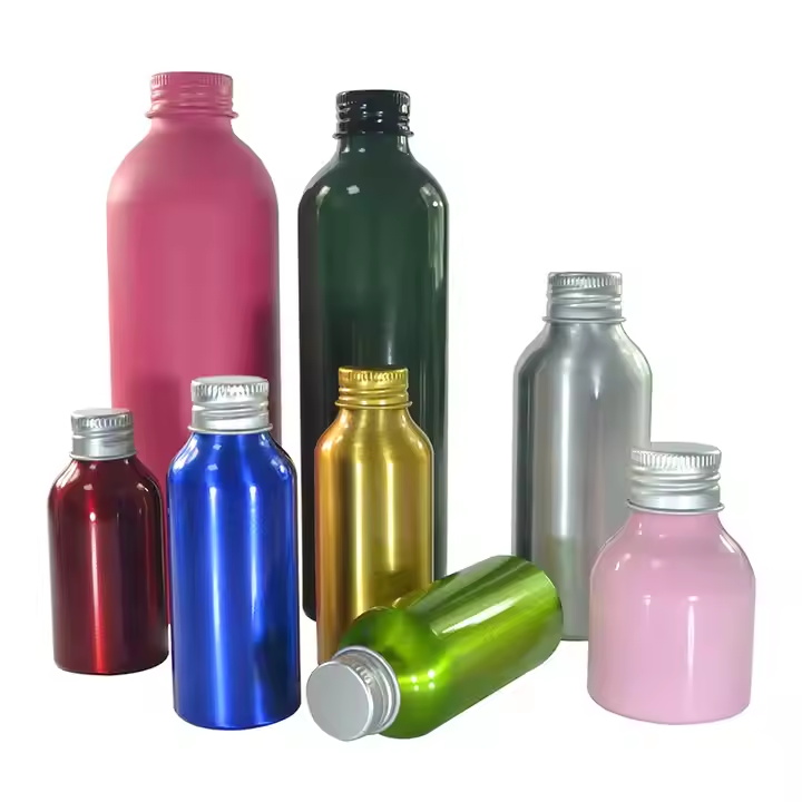 High Quality 50ml 100ml 150ml 200ml 250ml 500ml Empty Cosmetic Essential Oil Shampoo Aluminum Bottles With Screw Lid