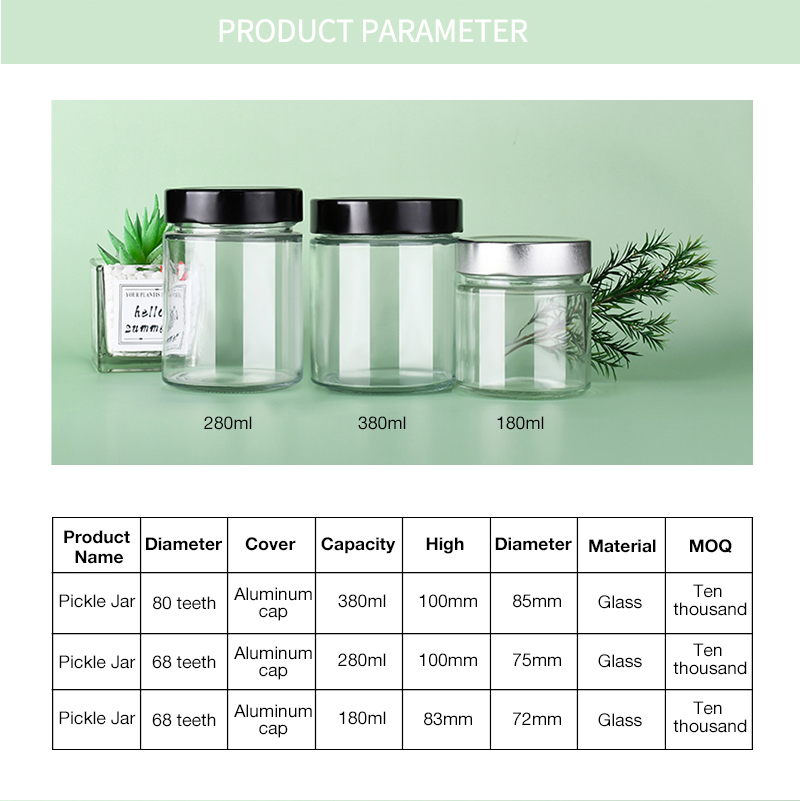 Eco Friendly 50ml 100ml 150ml 250ml 300ml 500ml Honey Spice Pudding Jar Round Glass Food Storage Jar with Aluminum Screw Lid