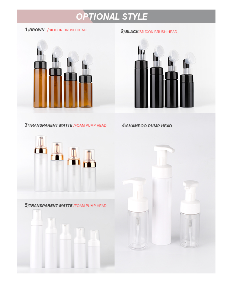 Empty 30ml 150ml 300ml Travel Lash Facial Cleanser Shampoo Hand Liquid Soap Dispenser Mousse Pump Foam Bottle