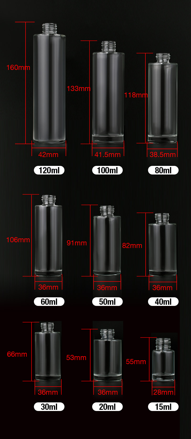 Custom Color 15ml 20ml 30ml 50ml 60ml 100ml Essential Oil Serum Flat Shoulder Frosted clear Glass Dropper Bottle with Pipette
