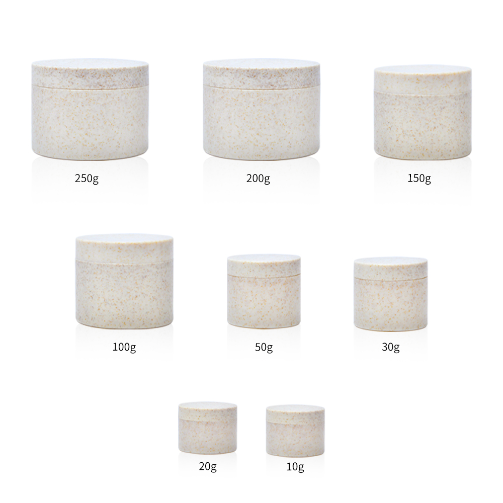 Eco Friendly Biodegradable Wheat Straw Cream Jar Empty 30ml 50ml 100ml 150ml 200ml 250ml Plastic Cosmetic Jar