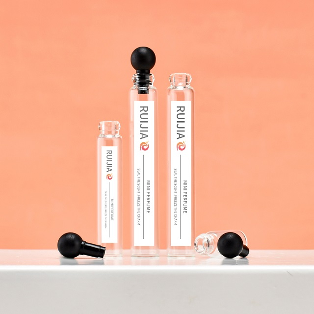 Custom 0.5ml 1ml 2ml 3ml Ball Stopper Mini Glass Tube Vial Perfume Sample Test Tube Bottle With Ball Stopper