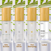 Luxury 30ml 50ml 100ml Empty Skincare Lotion Cream Glass Spray Round Frosted clear Cosmetic Bottle Packaging with bamboo Pump lid