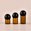 Wholesale Transparent Brown 1ml 2ml 3ml Small Ball Cap Essential Oil Bottle Empty Facial Care Cosmetic Packaging Container