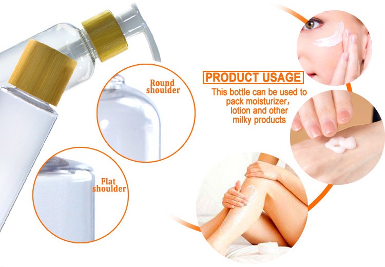 White PET Plastic Bottle and JAR set With Bamboo Lid