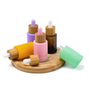 Custom Logo 100ml Matte Glass Cosmetic Packaging 15ml 20ml 30ml 50ml Round Glass Hair Face Essential Oil Bottles with Bamboo Dropper Cap