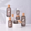 Custom Logo Glass Skincare Packaging Square Glass Cream Jar 30ml 50ml 100ml 120ml Light Grey Glass Toner Lotion Serum Bottle